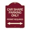 Signmission Car Share Parking Permit Required with Bidirectional Arrow Aluminum Sign, 24" x 18", BU-1824-24288 A-DES-BU-1824-24288 - alternate 1
